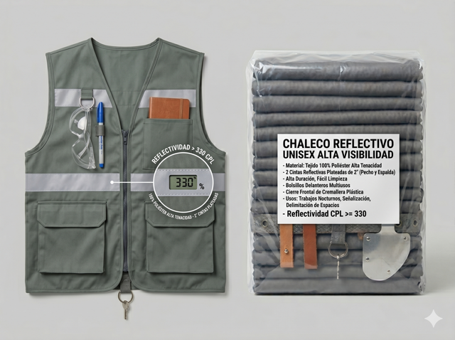 Chaleco Reflectivo Unisex Alta Visibilidad