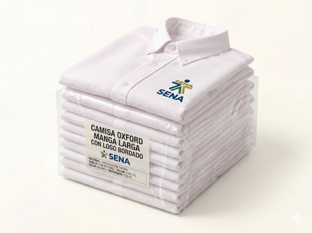 Camisa Oxford Manga Larga con Logo SENA