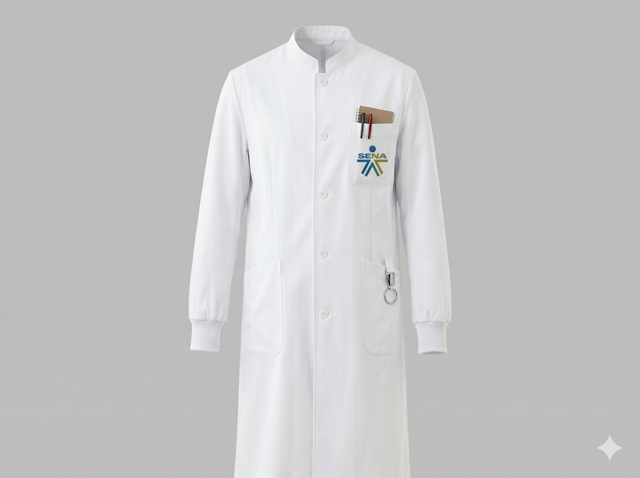 Bata Antifluido con Logo SENA